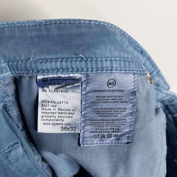 AG Adriano Goldschmied Graduate Tailored Leg Sueded Stretch Pants Blue 36x32 - Picture 8 of 8